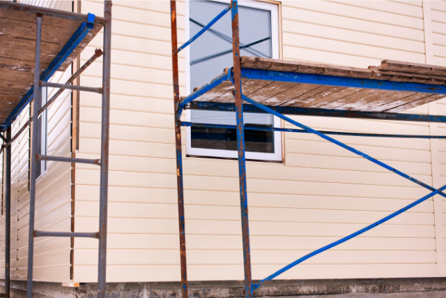 Beige siding replacement